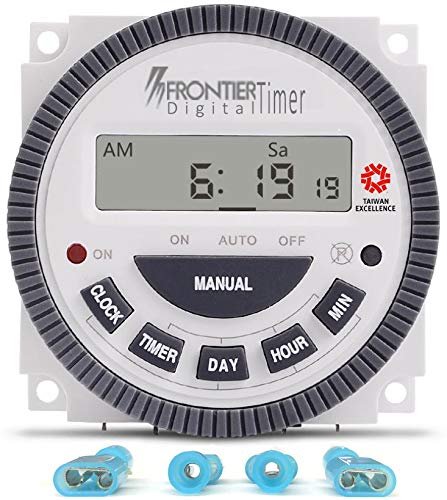 LEYDEN® Digital Programmable Electronic Timer Switch 4 - Pin, 230 Volt AC TM619H-2, 30A, 18 Programs Digital Timer with Clock and Auto Cut Off Function (White)