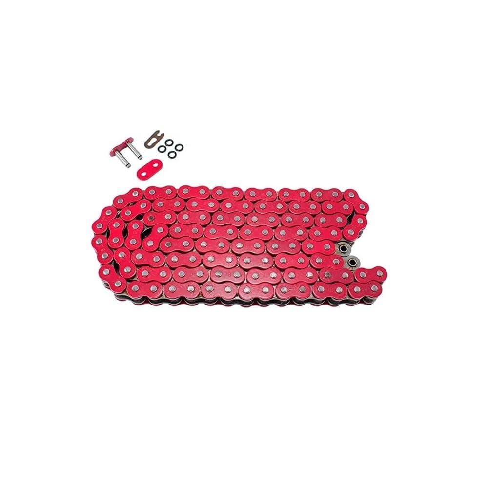 Cadena de transmisión for Motocicleta, Rodillo de transmisión, Enlace Maestro 420/428 108L, Apto for ATV Pit Dirt Bike(428-red)