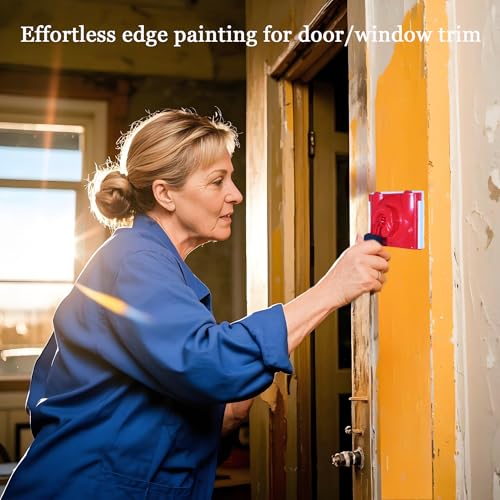 Paint Edger Tool - 360° Rotation Handle for High Ceilings & Corners, 10 PCS Paint Edger Kit with Trim/Refill Pads, Edge Painting Tool for Walls/Ceiling Lines,7 Inch Paint Pad Set by DIQQHI - Image 7
