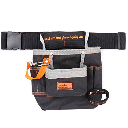 HORUSDY 8 Pockets Tools Belt,Oxford Cloth Electrician Tools Pouch, Tool Bag with Poly Web Belt Pouch, With Adjustable Waist Strap