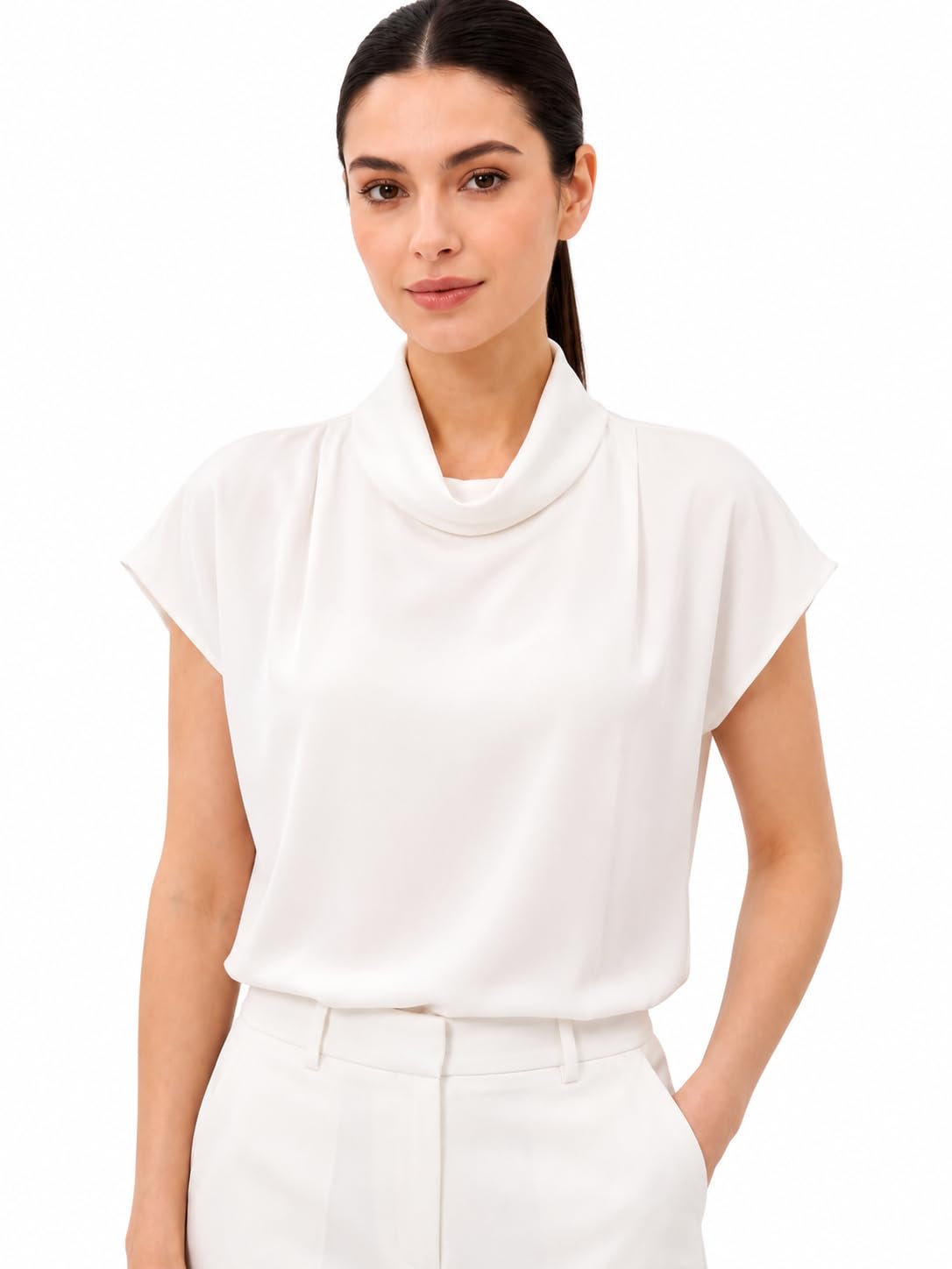 Pearl Drape Neck Top for Women, Freesize Casual Wear Regular Fit Stylish & Trendy Comfortable Top-picture-34