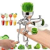 Wheatgrass Juicer Machines,Manual Hand Press Slow Juicer,Celery Wheat Grass Vegetable Fruit Juicer for Juicing Wheatgrass Gingers Apples Grapes,Stainless Steel,Silver