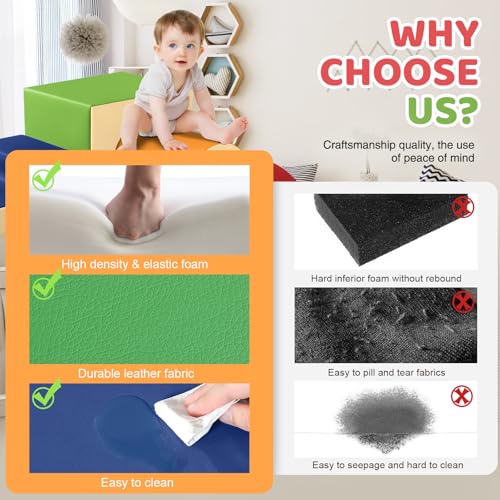 Image of Sumbababy Toddler Climbing Foam Blocks: 4 PCS Indoor Play Gym with Slide and Stairs - Soft Playground Set for Kids - Includes Tunnel for Fun Climbers