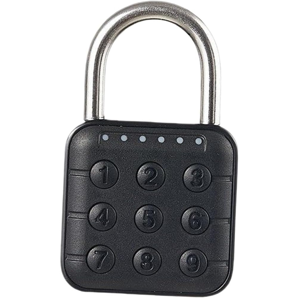 Lucchetto a combinazione con pulsante a pressione, 6 codici password, serratura digitale portatile resettabile, per armadietti, valigie, recinzioni, valigie
