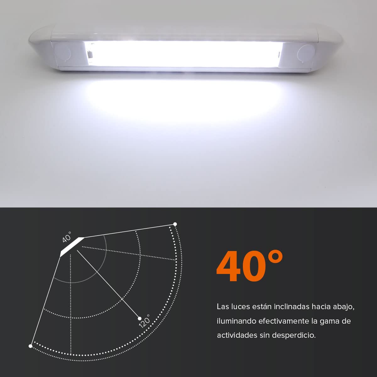 Dream Lighting Luz LED 12v Exterior IP66 Impermeable para Camper Caravana Autocaravana Barra LED para Toldo Porche Pared 25CM 6000K Blanco Frío