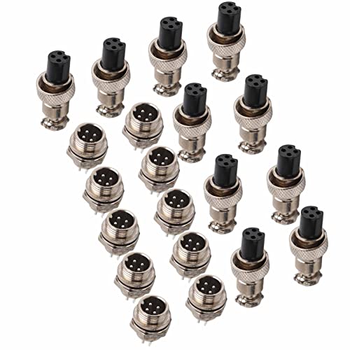 Conector aviación macho hembra 10 sets GX12 4 pines 12mm miniatura 3