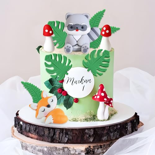 Décoration de gâteau d'animaux de la forêt pour buffet de fête prénatale