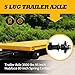 Jecoupoon 5 Lug Trailer Axle 3500 lbs 95 inch Hubface 80 inch Spring Center 5 * 4.5 Bolt Pattern