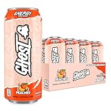 GHOST Energy Drink - 12-Pack, Peaches, 16oz - Energy & Focus & No Artificial Colors - 200mg of Natural Caffeine, L-Carnitine & Taurine - Gluten-Free & Vegan