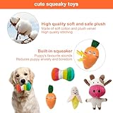 8 Stück Hundespielzeug Kleine Hunde, Welpenspielzeug, Langlebiges Kauspielzeug & Quietschspielzeug Intelligenz, Welpen Bissfestes Kuscheltier, Natürlicher Baumwolle & Ungiftig, Lindern Langeweile