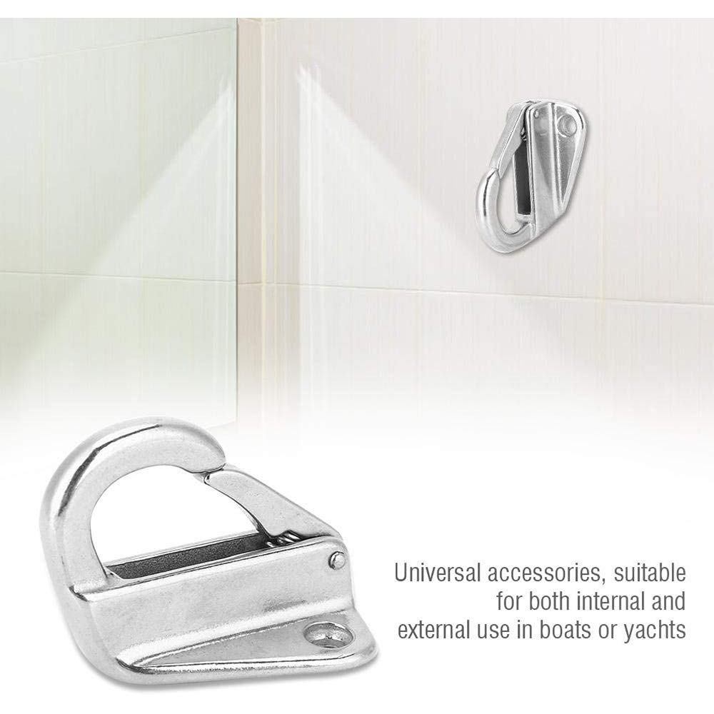 POFET 5pcs Cappotti Gancio Gancio Parete Gancio Molla Gancio Gancio In Acciaio Inox Cappotti Cappelli Gancio Marine Boat Deck Hardware Accessori