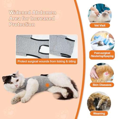 image for DogLemi Cat Surgery Recovery Suit Male Female Universal Breathable Pur