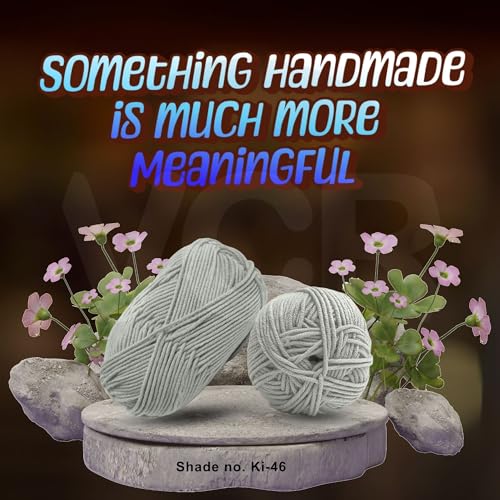 Image of VCR Light Grey Yarn, 100 Grams Hank, 190 Meters Length, Acrylic Ball for Crochet and Knitting, Soft Crosia Threads, Pack of 1 Yarn, Suitable for DIY Crafts