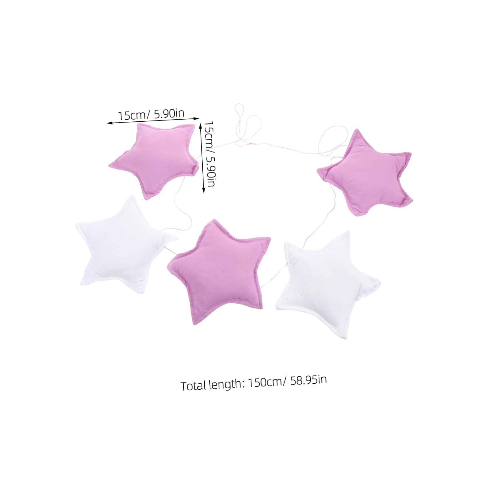 Cabilock 5pcs Star Garland Hanging Banner for Boys and Girls Room Decor Star Pattern Wall Decoration for Crib Bed Nursery Easy Installation Versatile Home Decor