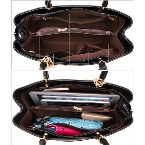 Quntum A.E ハンドバッグ ショルダーバッグ レディース チェック柄 puレザー 斜め掛け 2way 手提げ 肩掛け エレガント 大容量 大人 通勤 通学 カジュアル 7色展開 の商品画像 3