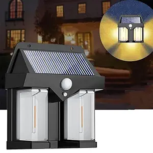 TALLIN Solar Wall Lights Outdoor, Wireless Dusk to Dawn Porch Lights Fixture, Solar Wall Lantern with 3 Modes & Motion Sensor, Waterproof Exterior Lighting(Pack of 1)