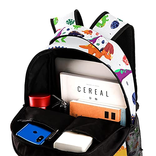 Sac à dos ordinateur portable à motif dinosaure mignon, le choix multicolore et décontracté