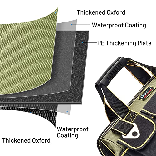 Tool Bag, Ounic 20 Inch Large Tool Bag Heavy Duty With Wide Mouth And Waterproof Strong Molded Base, Heavy Duty Tool Bag Organizer With Adjustable Shoulder Strap Specially Designed For Various Tools #TOP1