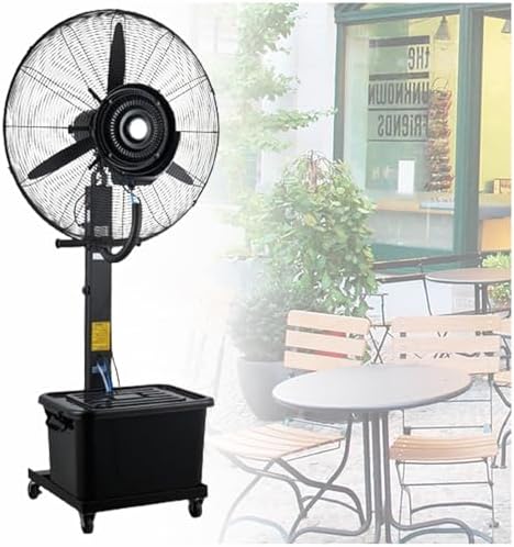 42L Outdoor Misting Fan with Wheels, 3 Speed Settings - Perfect for Patio, Garden, BBQ, Warehouse Cooling, High-Efficiency Water Mist System