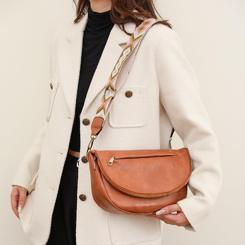 Image of Crossbody Bags For Women Trendy, Vegan Leather Hobo Handbag Shoulder Purse For Ladies with Adjustable Strap