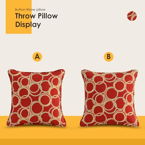 Supdurplus Outdoor Decorative Pillows Pack of 4, 18" x 18" Outdoor Pillow Set for Couch Bed Throw Patio Sofa, Circle Red by Supdurplus - Image 3