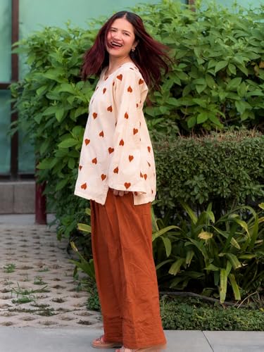Image of ANNI Designer Farshi Salwar Suit for Women Viscose Embroidered | Co Ord Set for Woman | Straight Kurta Palazzo Outfit Round Neck V Slit Long Sleeve Ethnic Dress Womens Clothing