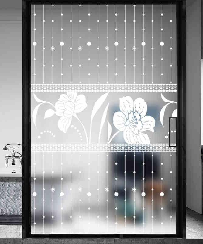 Láminas para Ventanas, Cortina Opaca de Vidrio Color unidireccional con Rayas(50x90cm)