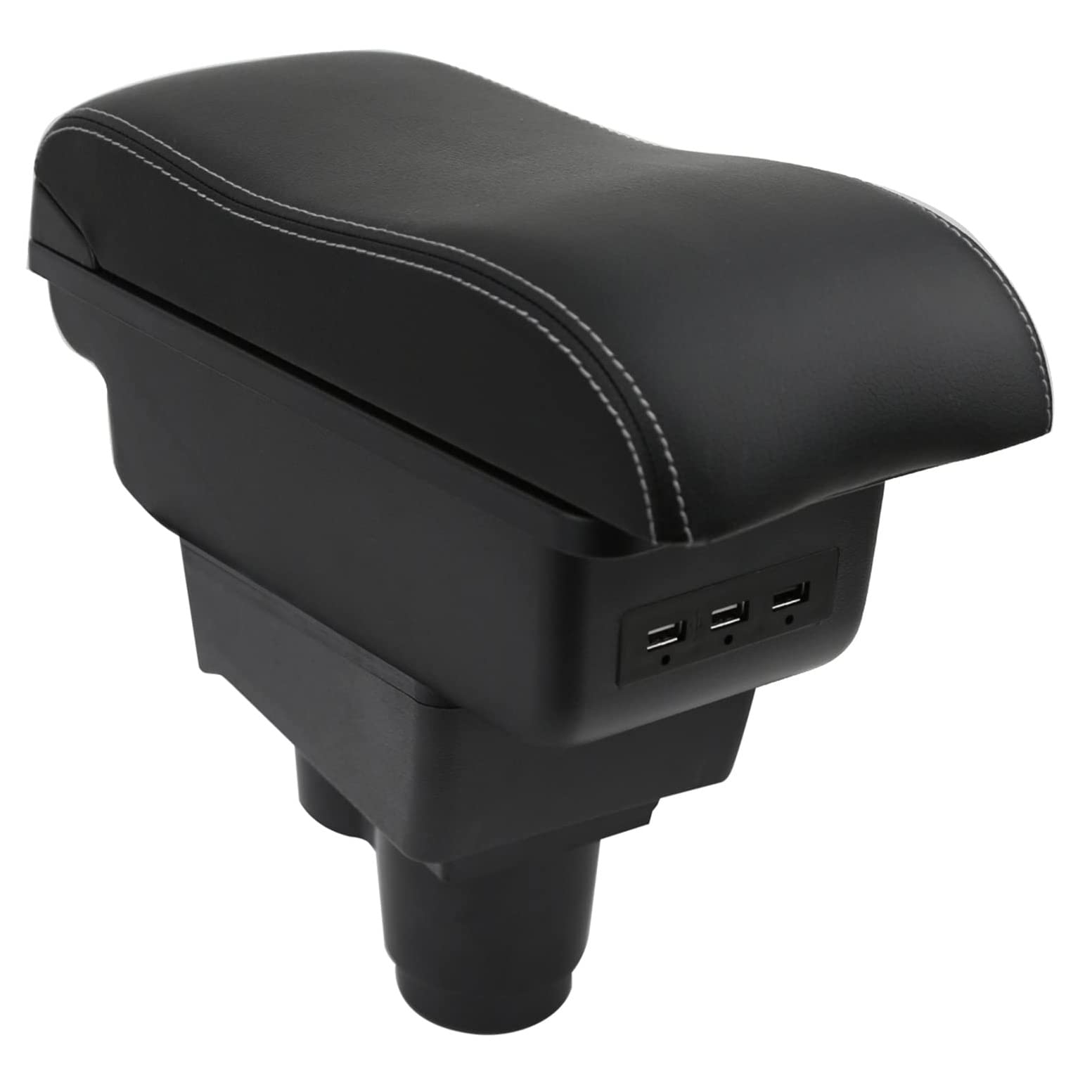 Bracciolo Compatible with Dacia Duster II 2018-2023 Bracciolo Console Centrale Braccioli Poggiabraccio Braccio Vano Portaoggetti Doppio Spazio di Archiviazione Pelle Nera