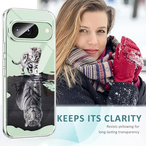 Coque silicone Google Pixel 9 Pro fine chat tigre protection intégrale