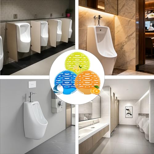 JiuXinYuKeJi 6 Urinalsieb Mit Duft, Spritzschutz, Lufterfrischer Einzeln Verpackt für WC, Urinaleinlage Einsatz für Toiletten Badezimmer Bürohotels Lufterfrischer -（6 Orange）