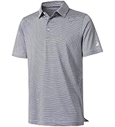 Mens Golf Shirt Moisture Wicking Dry Fit Performance Sport Short Sleeve Striped Golf Polo Shirts ...