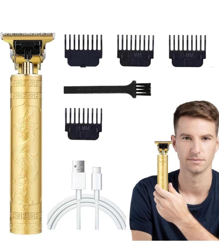 Trimmer Men Professional Cordless Hair Clipper Dragon Style, Rechargeable Trimmer For Beard, Hairs, Moustache & Face, Electric T Blade Zero Gapped Shaving Machine Men's Grooming Kit (plastick)