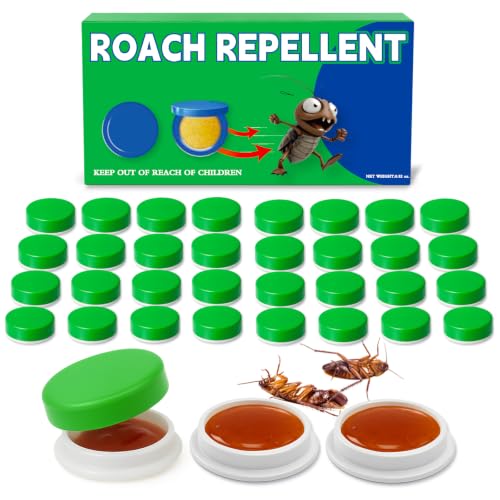 32PCS Roach Repellent and Bait Cockroach Repellent and Gel for Roach Nest Elimination of Indoor Infestations Effective Solution for Small to Large Cockroaches Ready to Use Ideal for Hidden Areas
