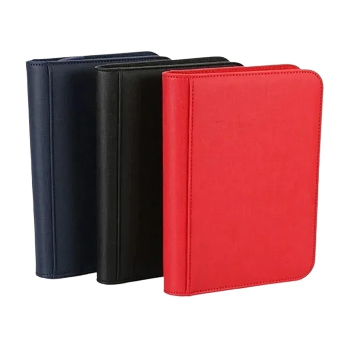 Raccoglitore di carte con cerniera in pelle PU a 160 tasche