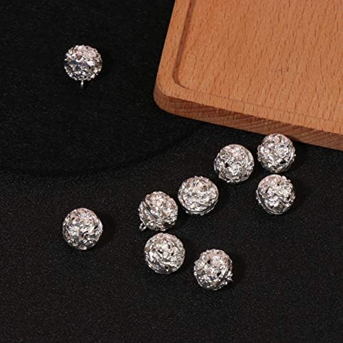 Healifty 10pcs Spiral Spring Bead Cages Pendants Ball Pendants Charm for DIY Lava Stone Beads Gemstone Jewelry Making Accessories (Silver)
