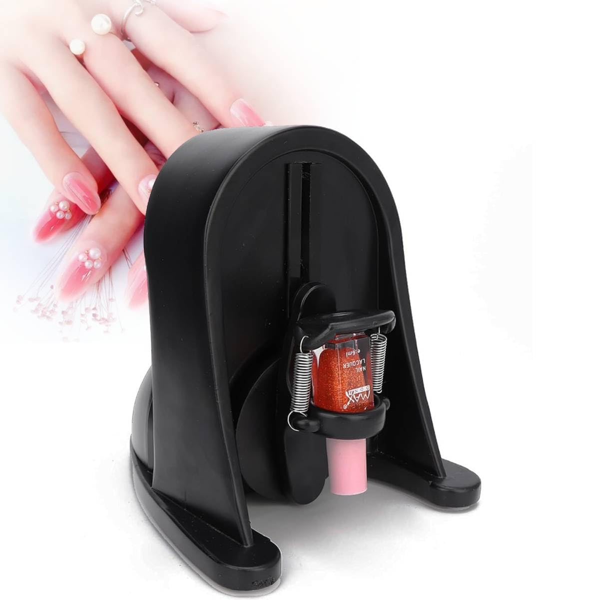 Professional Nail Polish Shaker Nail Lacquer Shaker UV Gel Liquid Bottle Shaking Machine Evenly Tools Can adjust the spring to make it suitable for all kinds of nail polish bottle (US Plug)