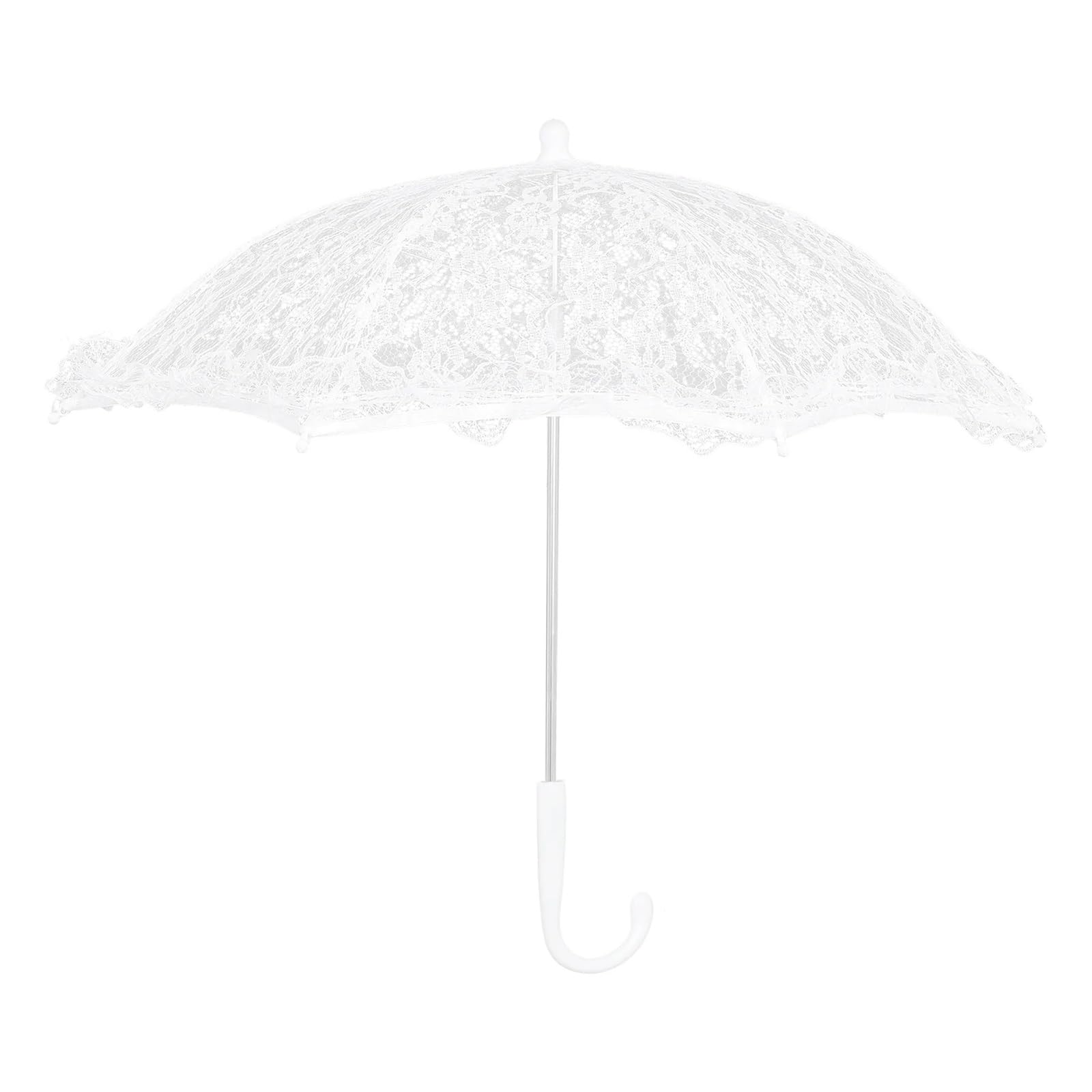 Parapluie de mariage en dentelle, parasol à main, Lace Flower Wedding Umbrella Parasol For Decoration And Photography Props White
