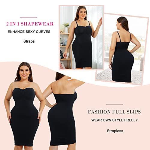 Image of Nebility Womens' Slips Under Dresses Strapless Tummy Control Body Shaper
