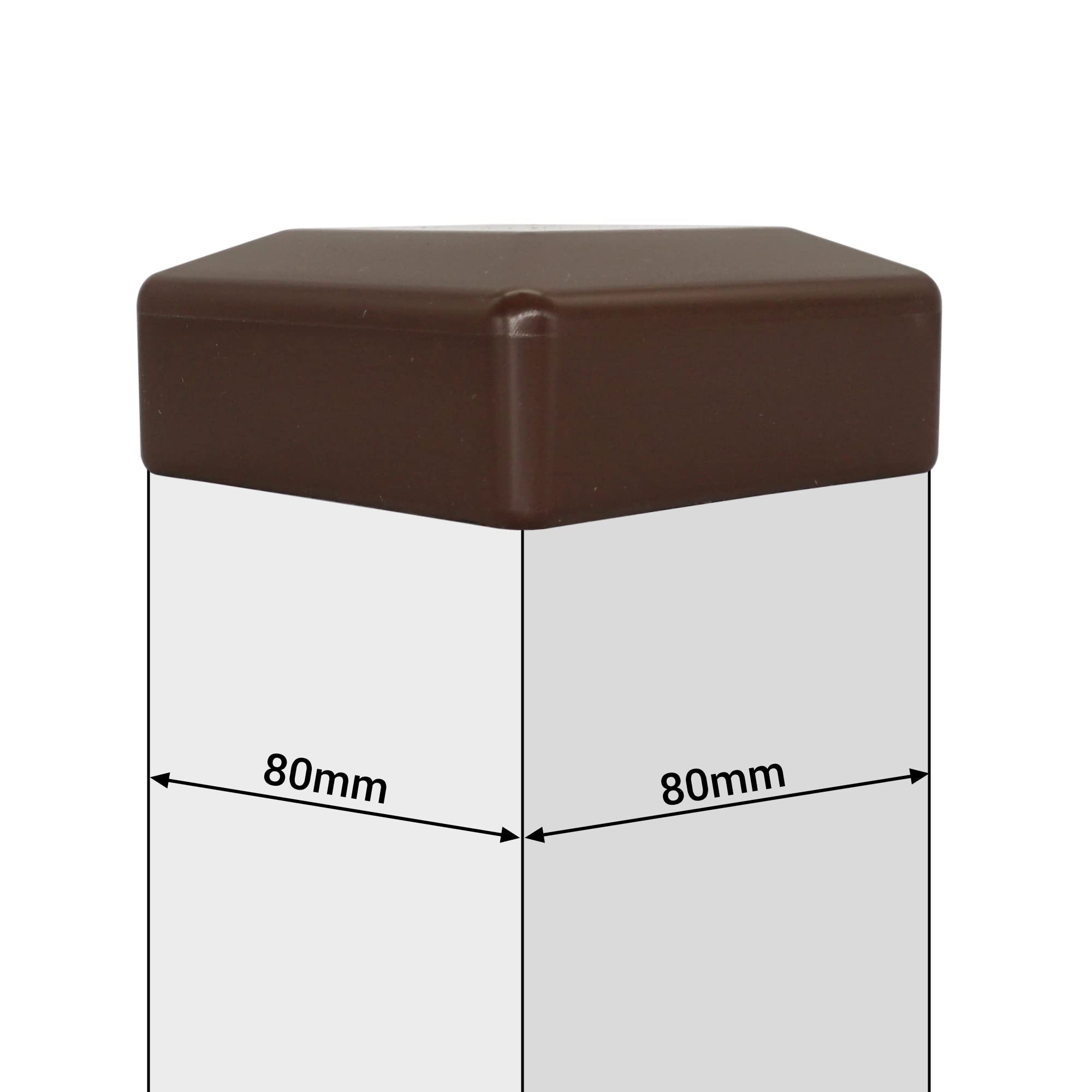 SKIR'CO (2 Pcs) Fence Post Caps, Rectangular Brown Plastic