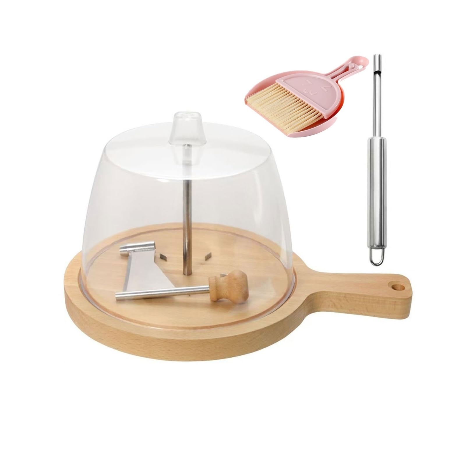 Raclette à Fromage Inox avec Socle Bois & Couvercle Verre Parmesan