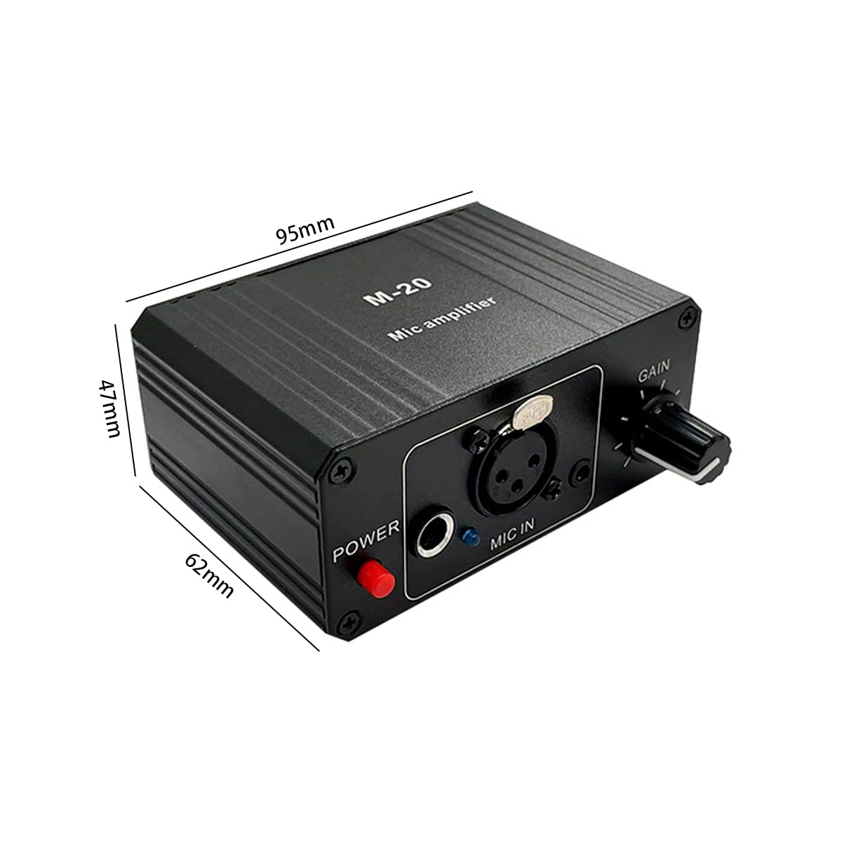 Préampli Micro, Amplificateur Micro À Gain Élevé 48 V Avec Alimentation Fantôme Et Sortie XLR