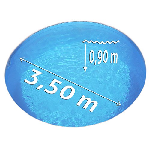 Ersatzfolie Rundpool Ø 3,50 x 0,90 m - Überlappend ohne Biese - 0,25 mm Pool Innenhülle blau - UV-stabilisiert kältebeständig reißfest hochelastisch