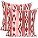 TRESMESTRES Fundas de Cojines Decorativos para Sofa - Cojines Cama Ikat para Decoración Navidad Hogar - Funda Cojin 45 x 45 cm, 2 Pack, Rojo Navideño