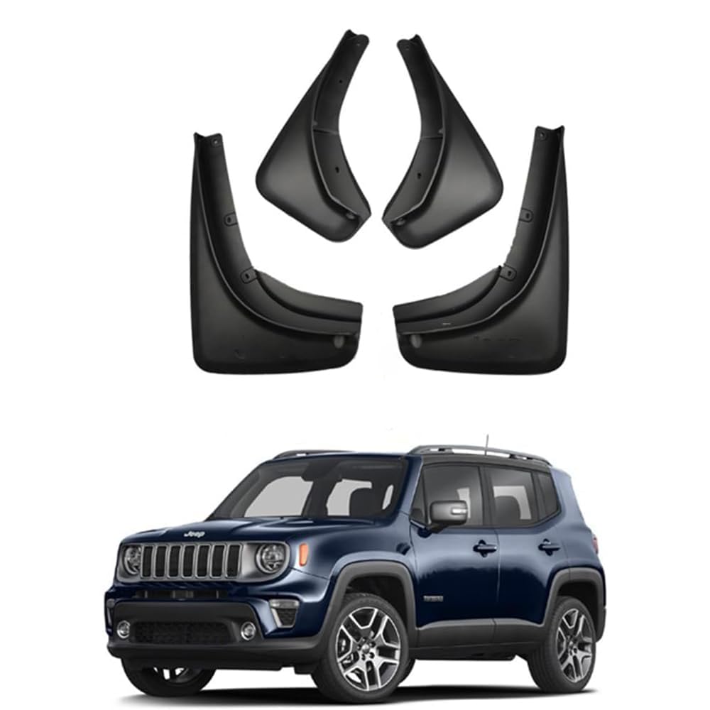 RJQXZXGQ Car Mud Flaps, for JEEP Renegade 2016-2023 Front & Rear Car Mud Flaps, Splashproof Tough Auto Splash Guards Fenders