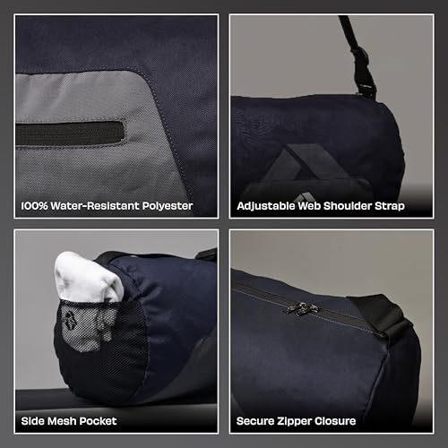 Image of Nivia Switch Duffle Bag 18.5L Polyester Gym Bag, Compact Sports Duffle for Men and Women, Lightweight Travel Training Bag, Gym Carry Bag (Navy Blue)