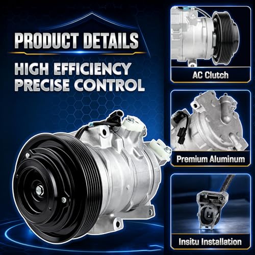 Image of Ezexpreze New AC Compressor with Clutch Fits for Honda Pilot 3.5 3.5L 2009-2015, Odyssey 2008-2017, Ridgeline 3.5L 2009-2014, Fits for Acura MDX 3.7L 2007-2013, ZDX 3.7L 2010-2013, without Manifold