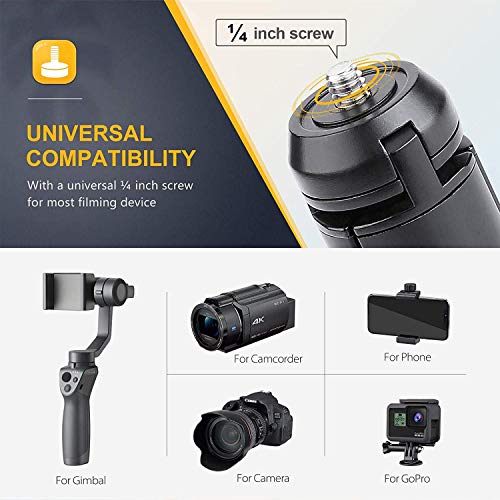 Cekay Mini Tabletop Tripod, Desktop Stand Compact Tripod for Smooth 4, Gimbal Stabilizer, Camera, Projector and Monopod, All Metal - Thumbnail 6