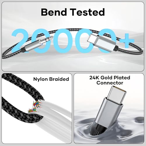 Tanzato USB C auf Klinke AUX Kabel 0.5M, USB C auf 3,5mm Jack Klinke Kabel Kompatibel mit iPhone 17 Air Pro Max/16/15,Samsung Galaxy,S25/S24/S23 Ultra,iPad,Huawei P40/Mate40,Home/Car Stereos