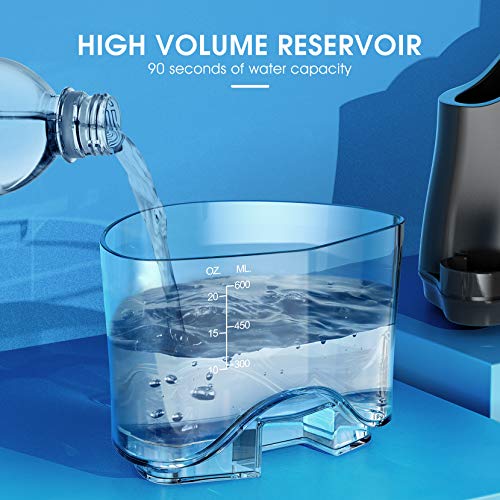 Water Flosser and Toothbrush Combo, ATMOKO 600ml Oral Irrigator & Electric Toothbrush with 7 Multifunctional Jet Tips, 2 Brush Heads Whitening Toothbrushes, Dental Water Flosser for Braces Care, Black - Thumbnail 3