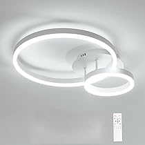 Osairous Plafoniera LED Soffitto Moderna, 42W 4725LM Lampadario Soffitto Rotondo con Telecomando Dimmerabile 3000K-6000K, Plafoniera LED in Acrilico per Soggiorno Cucina
